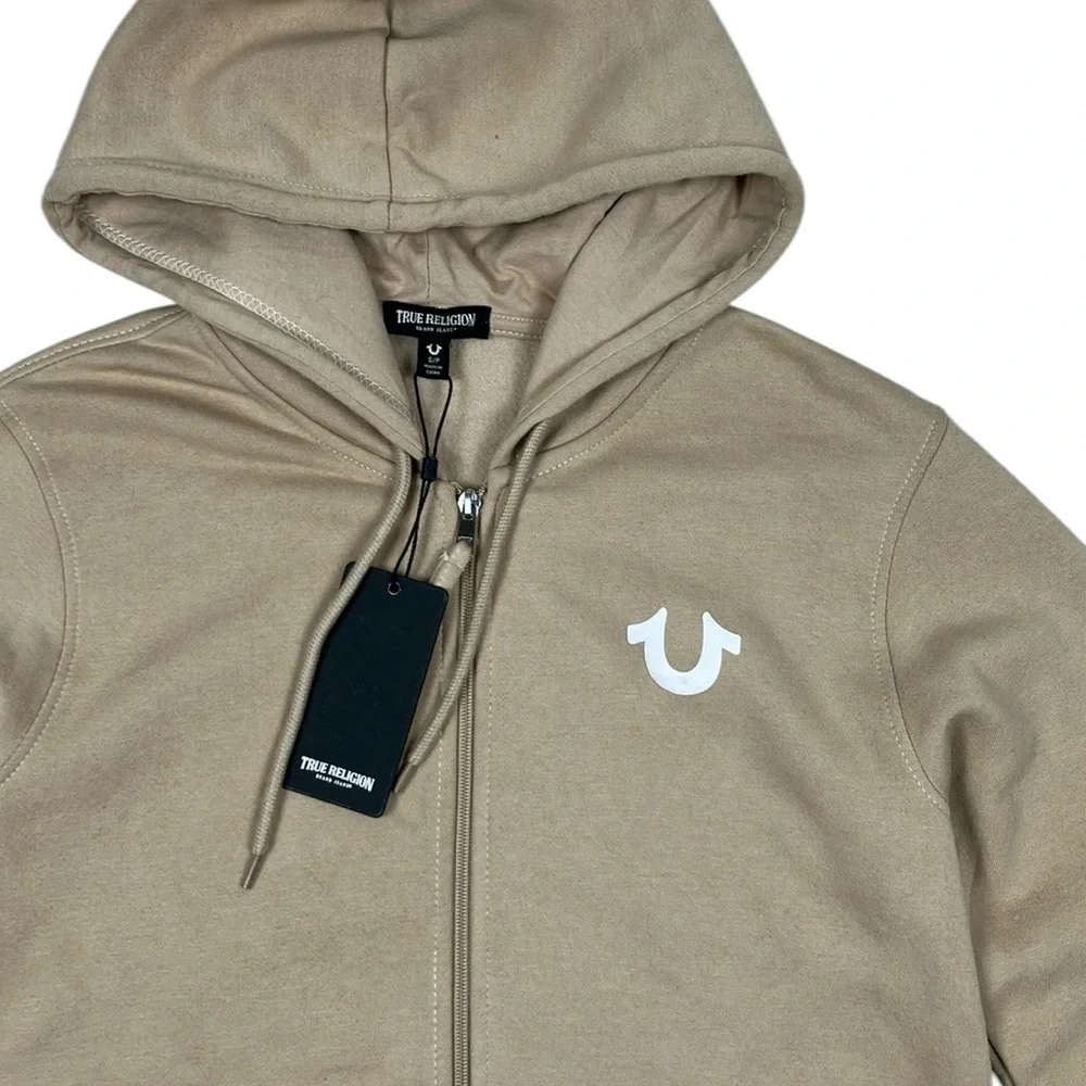 True Religion Zip Hoodie Buddha Logo Seal Sweatshirt NWT